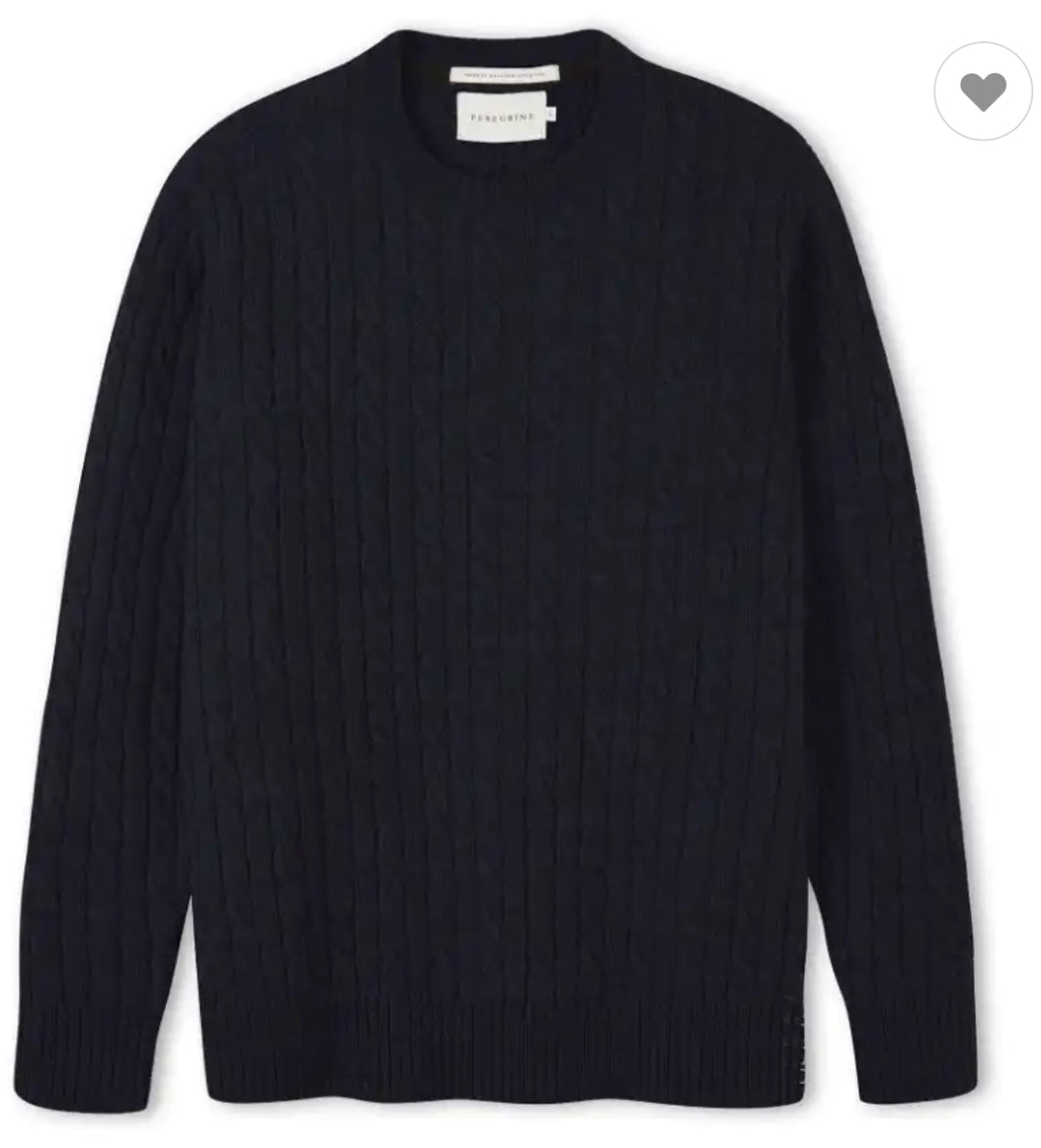 PEREGRINE Makers Stitch Cable Crew - Navy