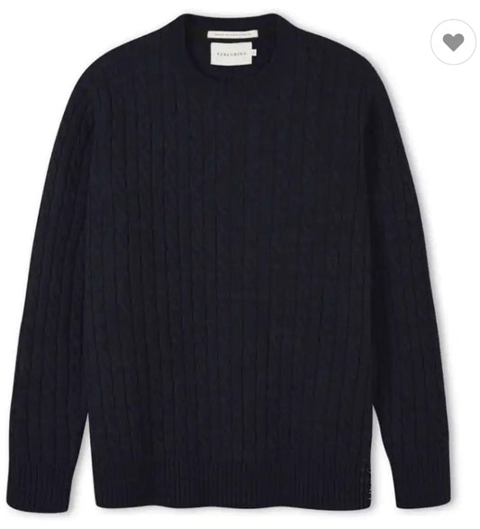 PEREGRINE Makers Stitch Cable Crew - Navy