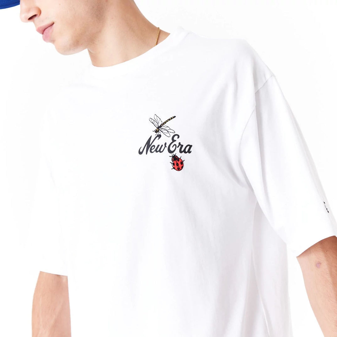 New Era - Floral Graphic White Oversized T-Shirt