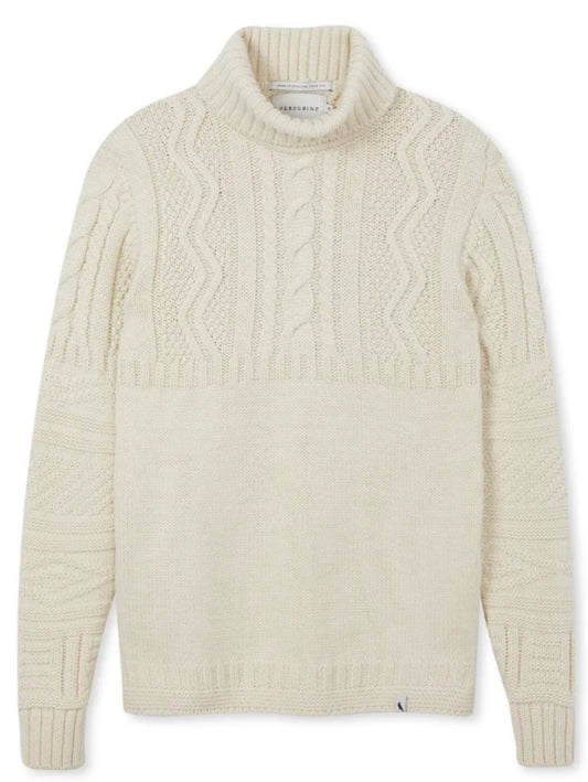PEREGRINE  Fisherman Roll Neck Jumper - Ecru