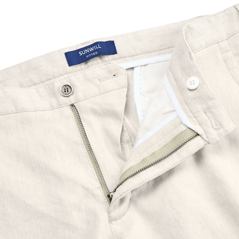 Sunwill Casual Linnebyxor Modern Fit - Light Pearl