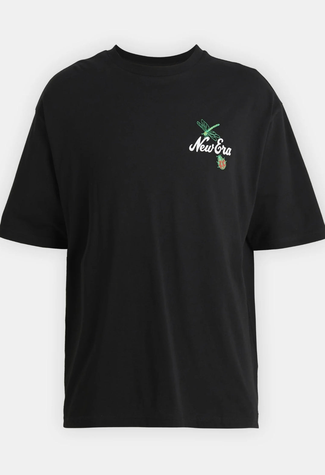 New Era - Floral Graphic Black Oversized T-Shirt