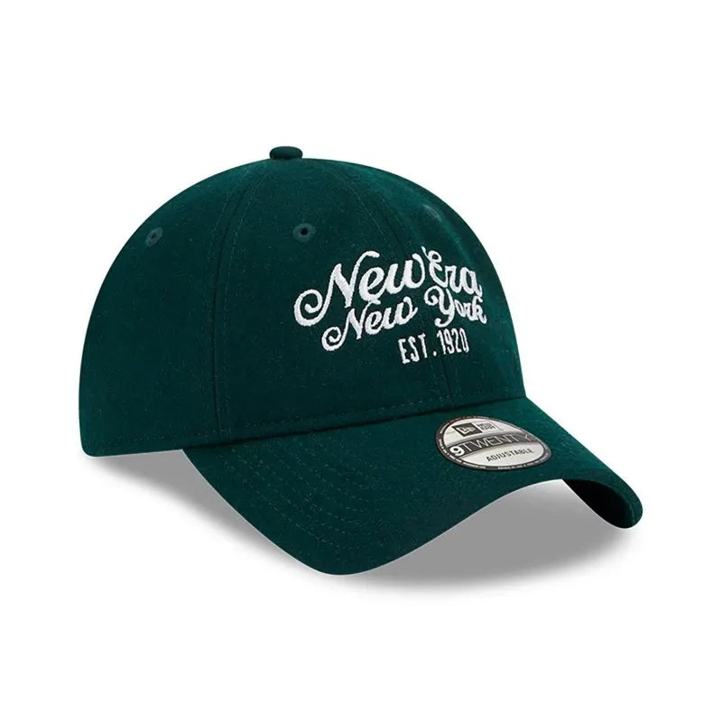 New Era - Melton 9TWENTY Dark Green/White Dad Cap