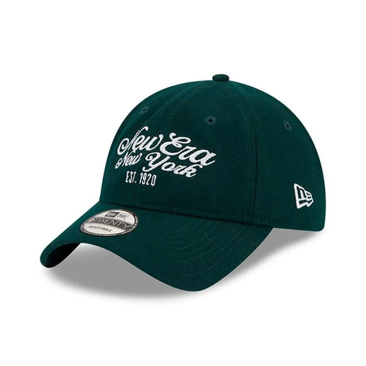 New Era - Melton 9TWENTY Dark Green/White Dad Cap