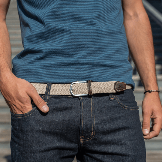 Billybelt Elastiskt Flätat Bälte - Beige - No Generation