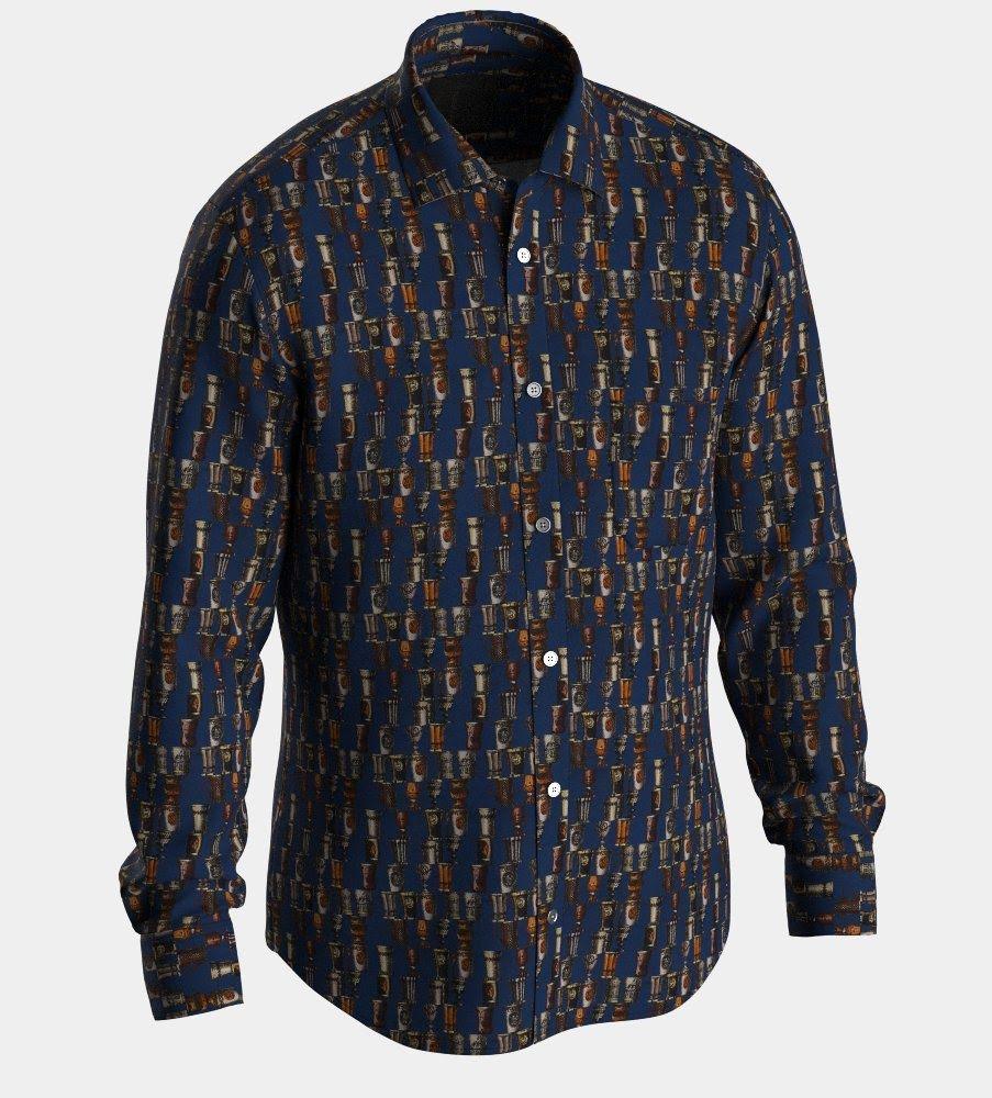 Dahlin Cobal Skjorta - Navy Beer - No Generation