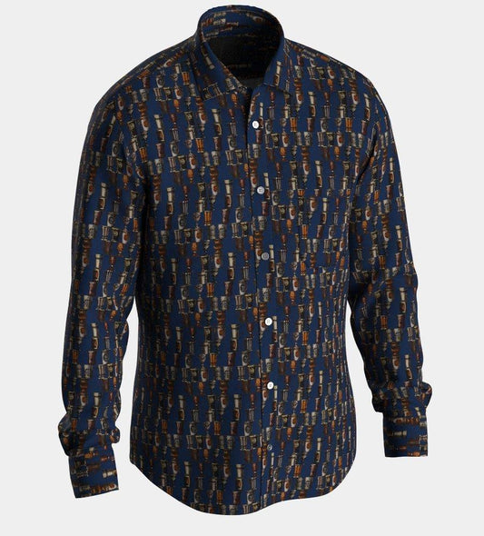 Dahlin Cobal Skjorta - Navy Beer - No Generation