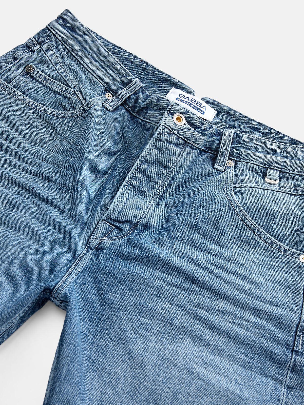 GABBA Anker K4517 Shorts - Mid Blue Denim - No Generation