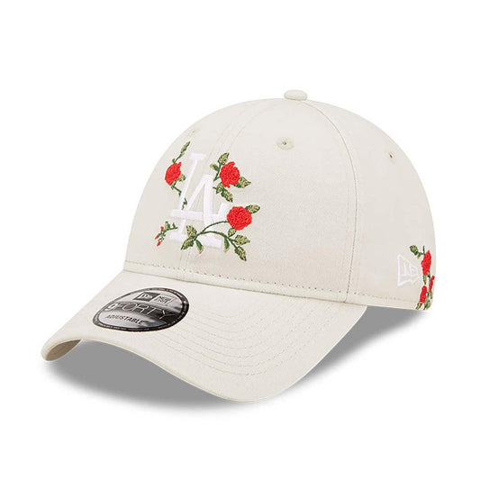New Era LA Dodgers Flower Stone 9FORTY Adjustable Cap - Cream - No Generation