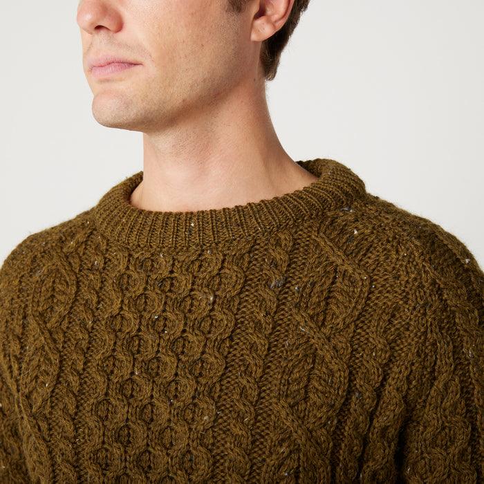 PEREGRINE Hudson Aran Jumper - Khaki - No Generation