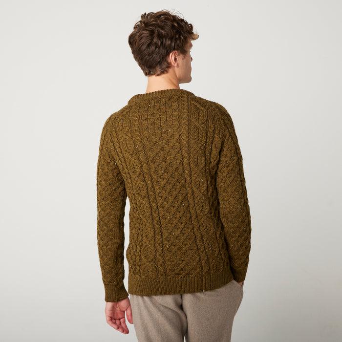 PEREGRINE Hudson Aran Jumper - Khaki - No Generation