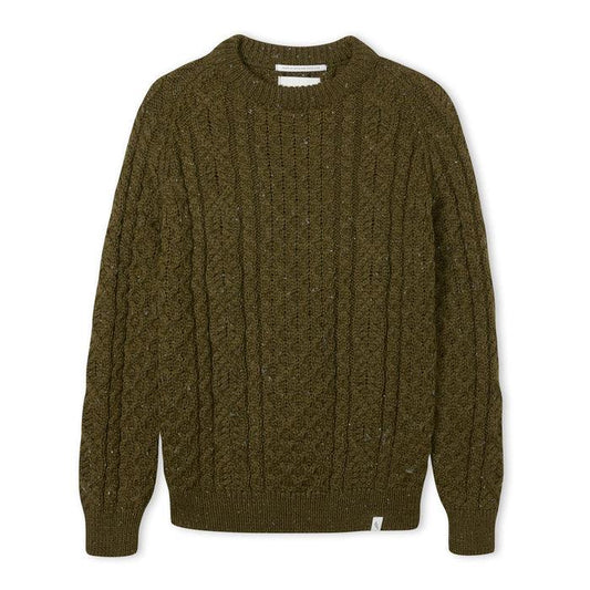 PEREGRINE Hudson Aran Jumper - Khaki - No Generation