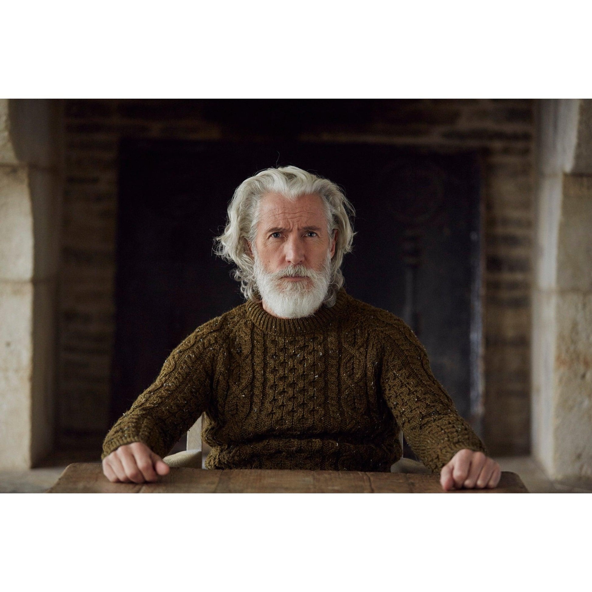 PEREGRINE Hudson Aran Jumper - Khaki - No Generation