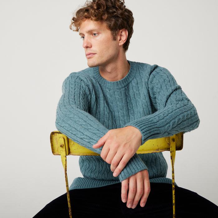 PEREGRINE Makers Stitch Cable Crew - Seafoam - No Generation