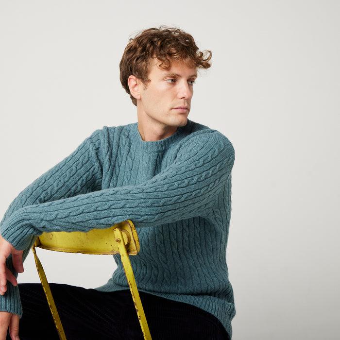 PEREGRINE Makers Stitch Cable Crew - Seafoam - No Generation