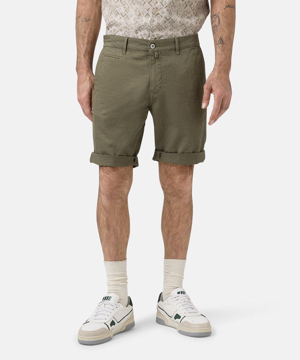 Pierre Cardin Lyon Bermuda Linen Shorts - Green - No Generation