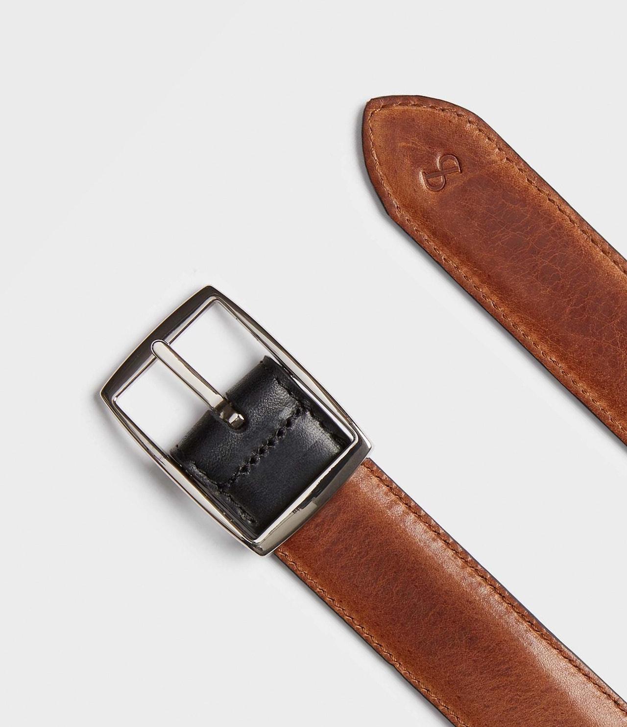 Saddler Dragon Läderbälte Vändbart - Black/Cognac - No Generation