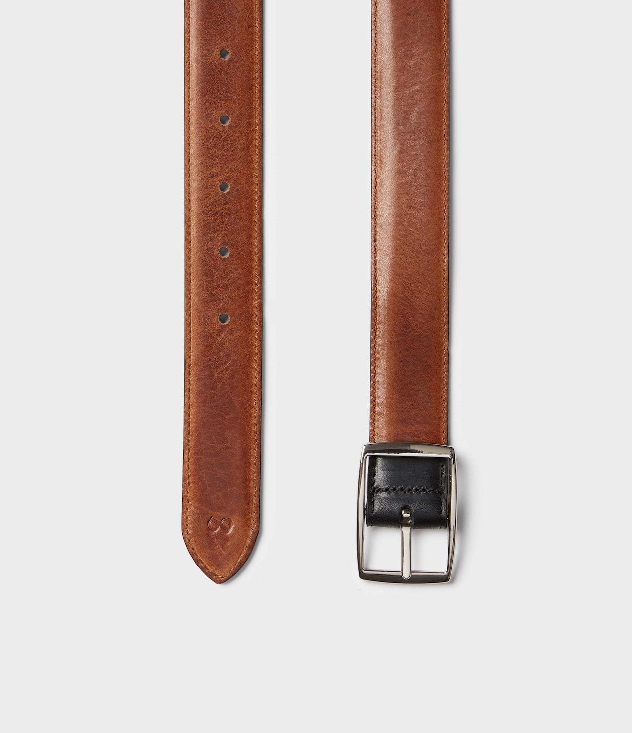 Saddler Dragon Läderbälte Vändbart - Black/Cognac - No Generation