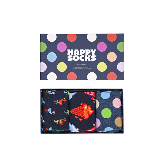 Happy Socks Navy Gift Set 3-pack