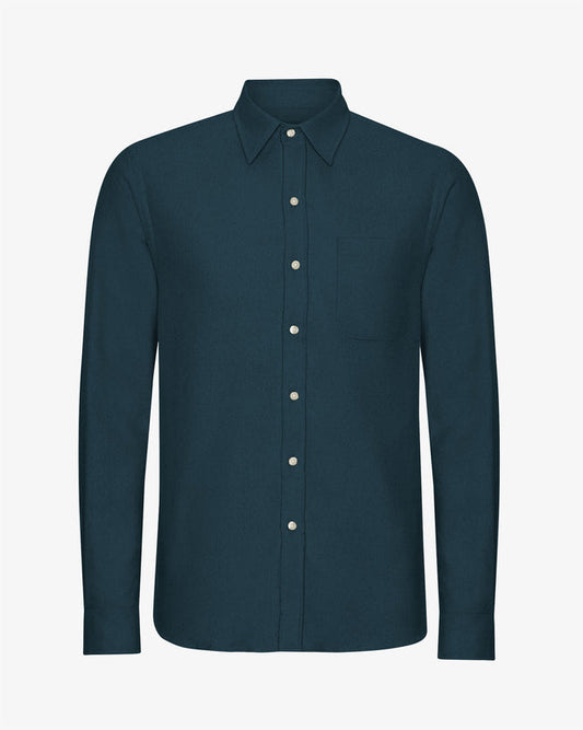 Colorful Standard Organic Flannel Shirt - Petrol Blue