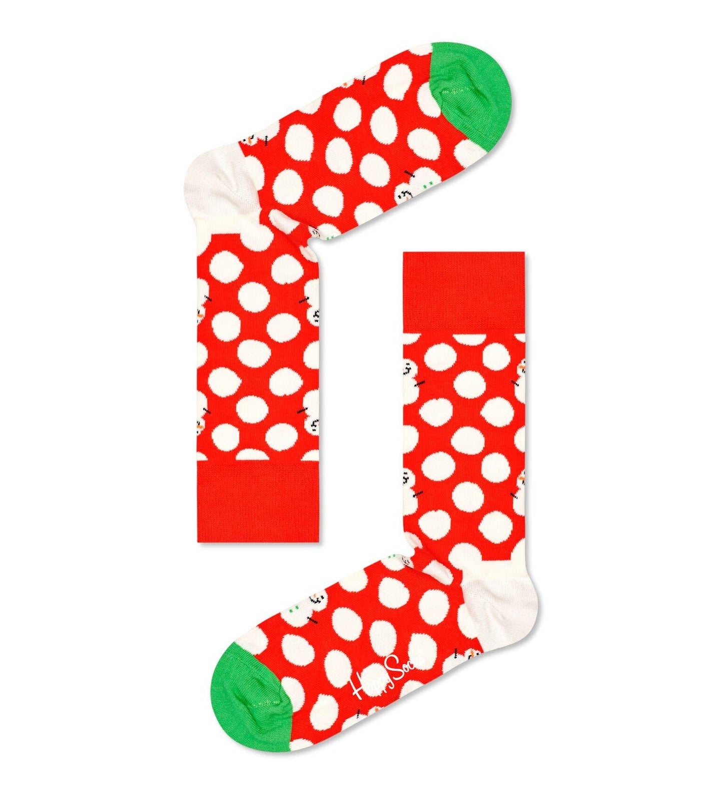 Röda strumpor med snöbollar och snögubbar från Happy Socks
