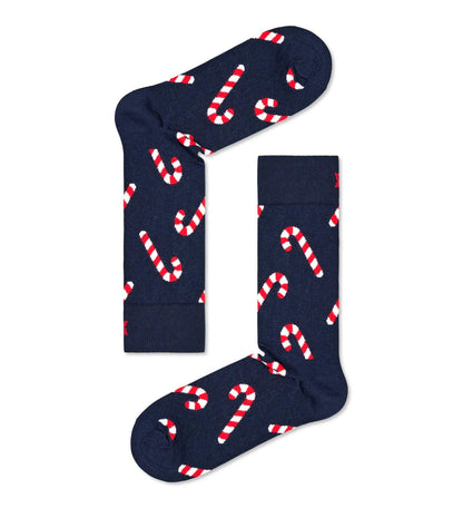 Mörkblå strumpor med peppargrisstänger från Happy Socks