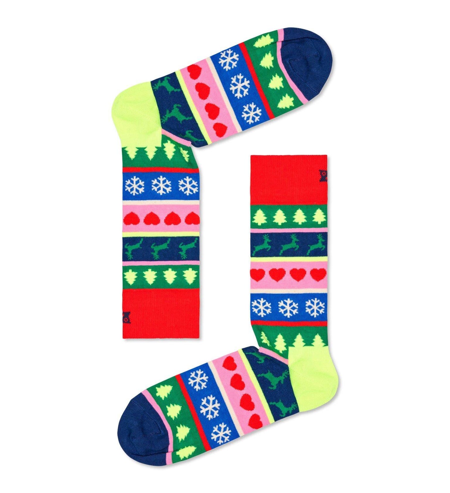 Randig strumpa med julmotiv från Happy Socks
