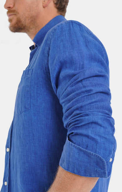 Boomerang Koster Linen Shirt - Blue Depth - No Generation
