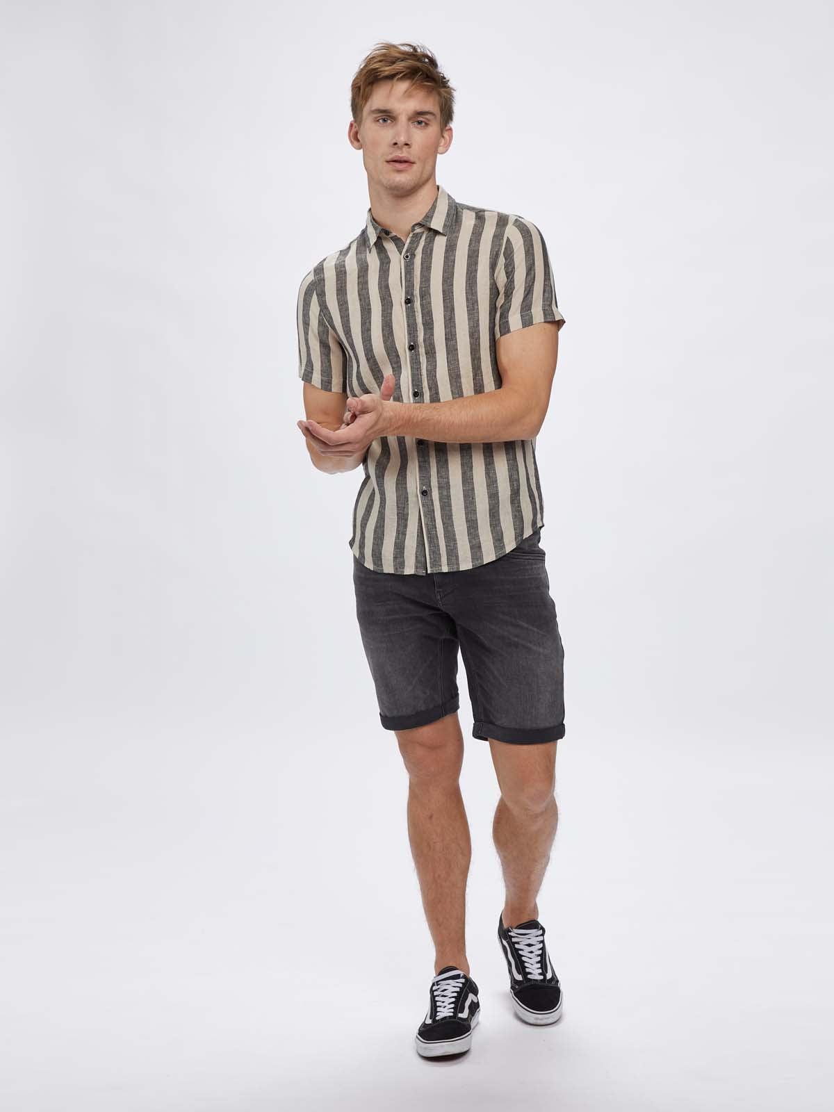 GABBA  Seoul Big Stripes SS Shirt - Beige Stripe - No Generation