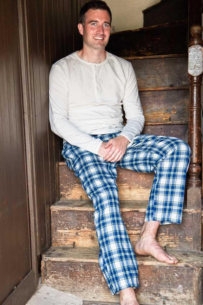 Lee Valley Flannel Lounge Pants - Blue White Check - No Generation
