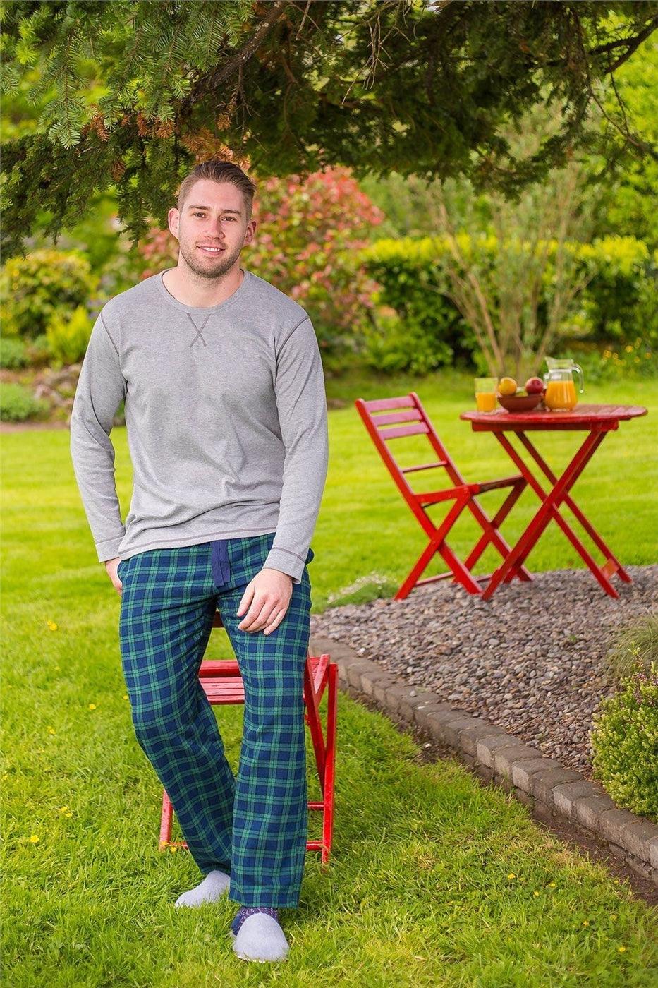Lee Valley Flannel Lounge Pants - Green Navy - No Generation